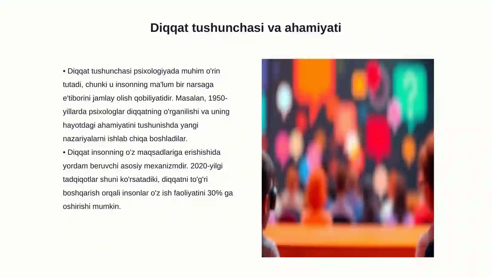Diqqat rivojlanishi va nazariy qarashlar 3