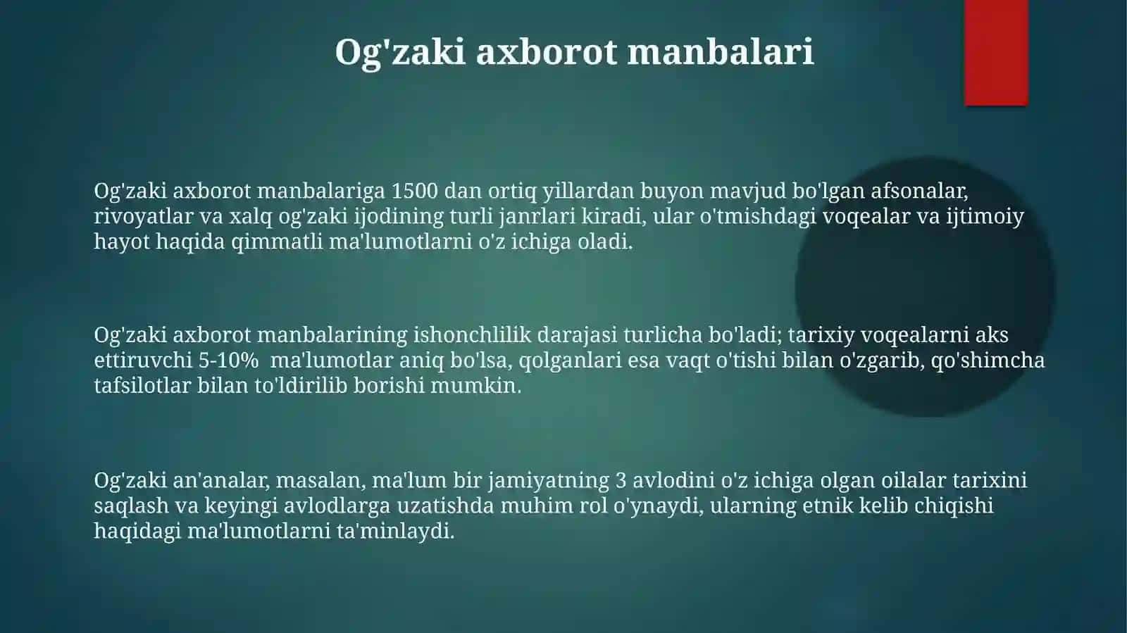 Og'zaki axborot manbalar 3