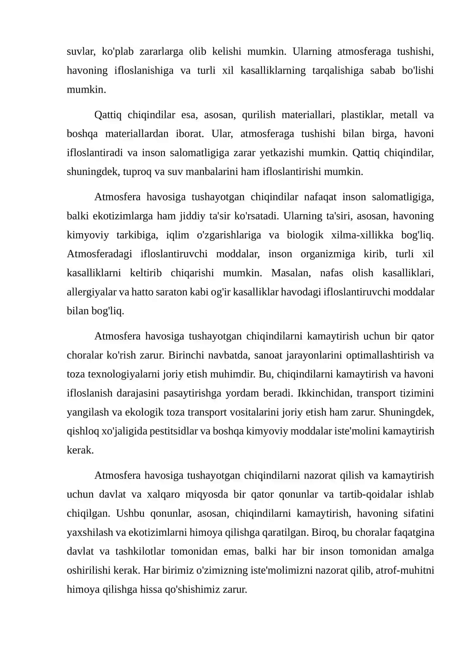 Atmosfera havosiga tushayotgan chiqindilar 3