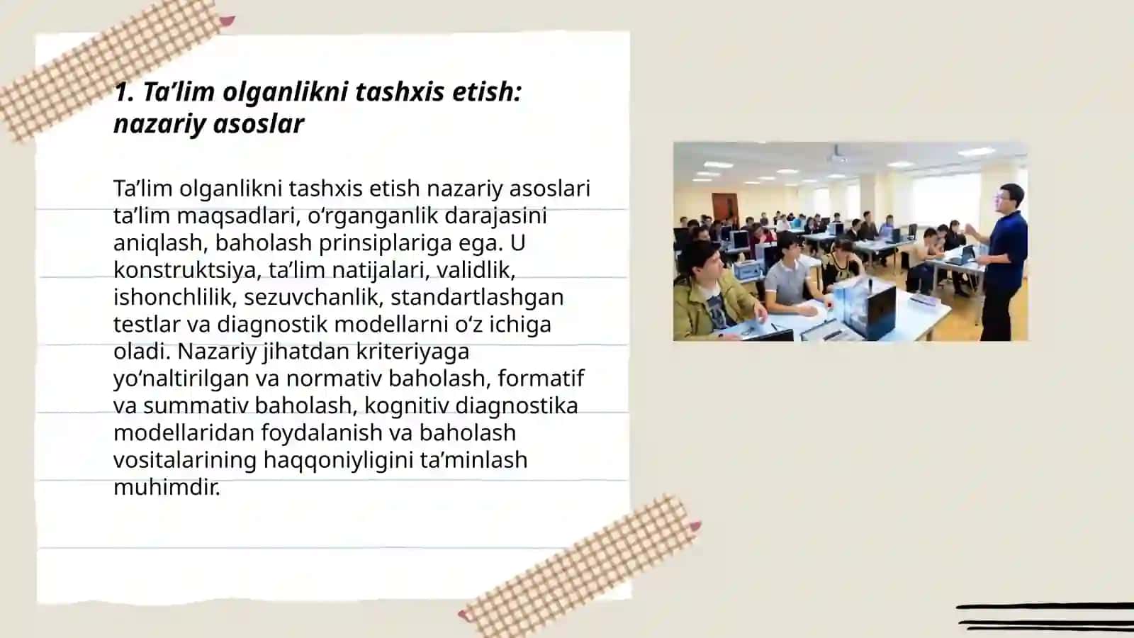 Ta’lim olganlikni tashxis etish 3
