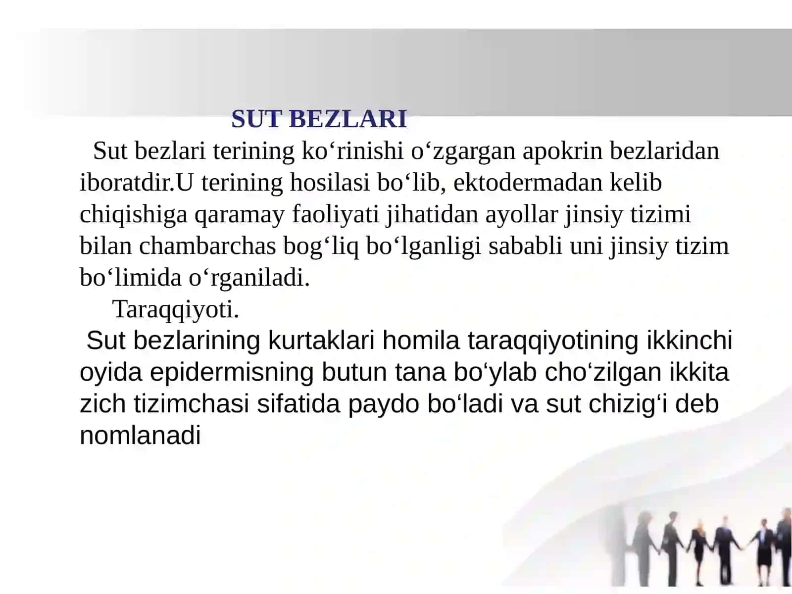 Sut bezlari gistogenezi va gistofiziologiyasi . Laktatsiya jarayonining neyrogumoral boshqarilishi 3