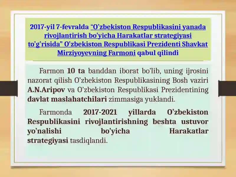 YANGI O'ZBEKISTONNI RIVOJLANTIRISH STRATEGIYASI 3