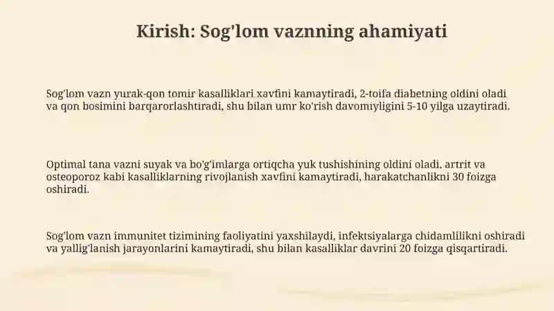 Og'irlikni nazorat qilish uchun ovqatlanish rejalari va maslahatlar 3