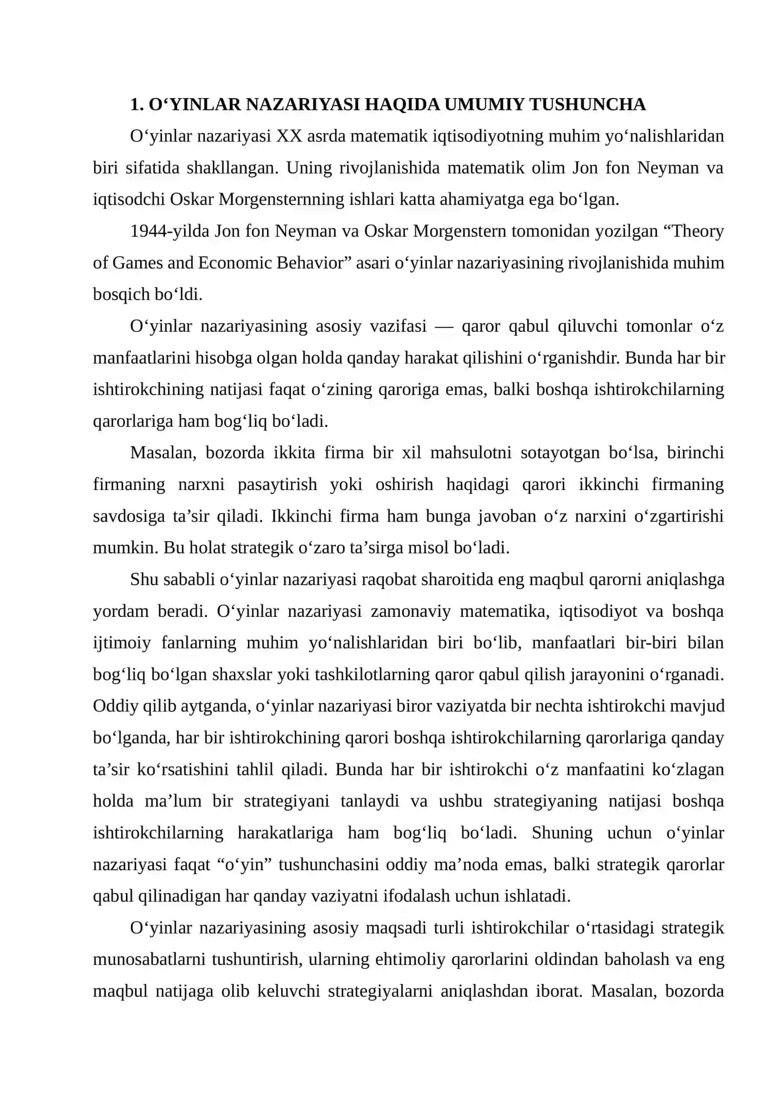 O‘YINLAR NAZARIYASINI TAHLIL QILISH 3