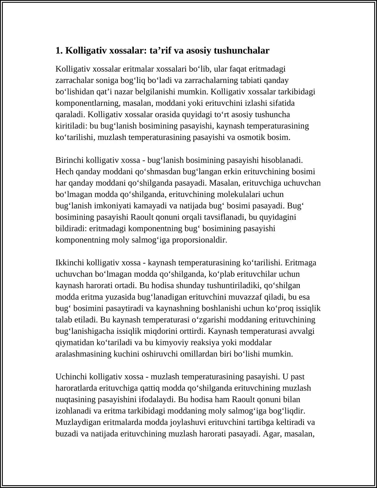 ERITMALARNING KOLIGATIV XOSSALARI 3