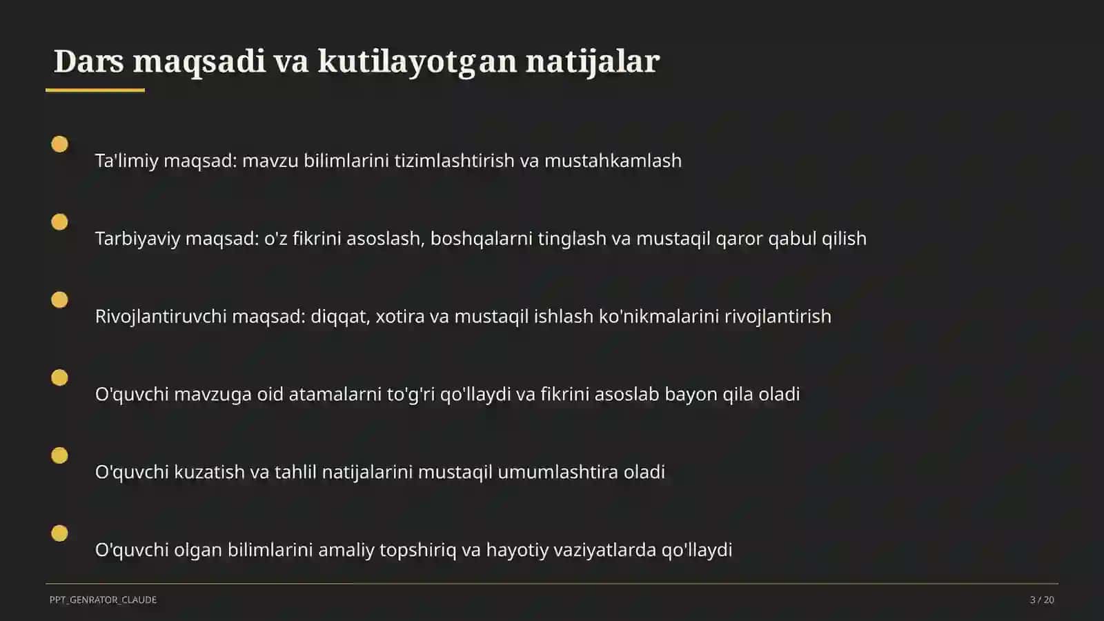 Rasmiy hujjatlar tili: ariza, tavsifnoma, rezyume (11-sinf) 3