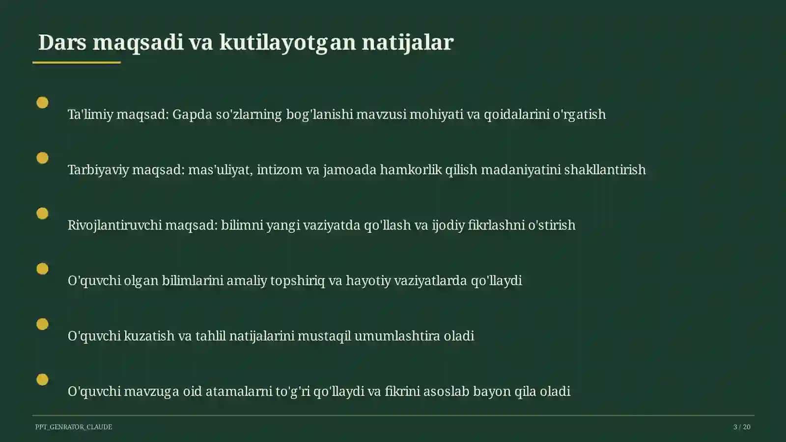 Gapda so'zlarning bog'lanishi (2-sinf) 3