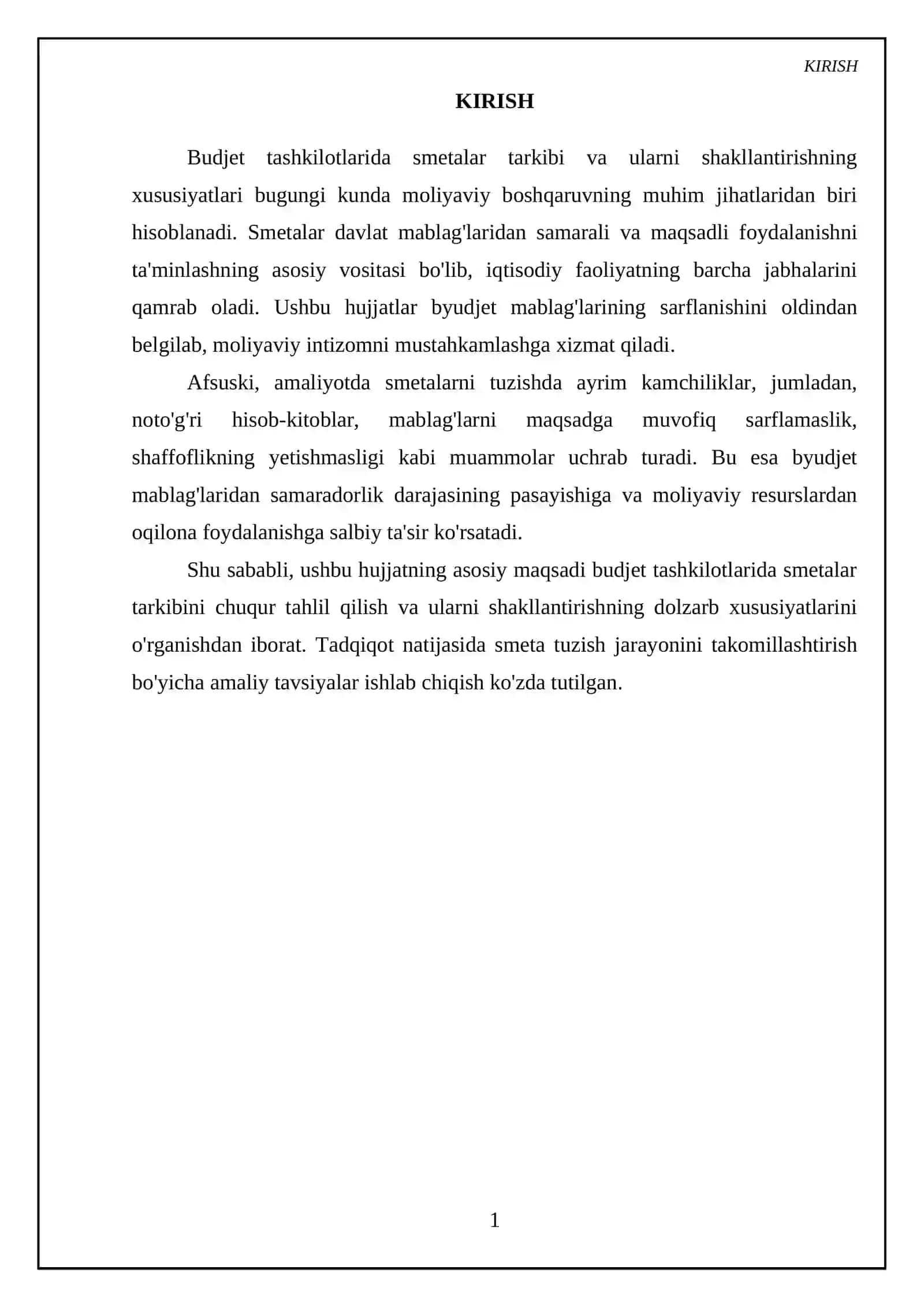 Budget tashkilotlarida smetalar tarkibi va ularni shaklantirishning xususiyatlari 3