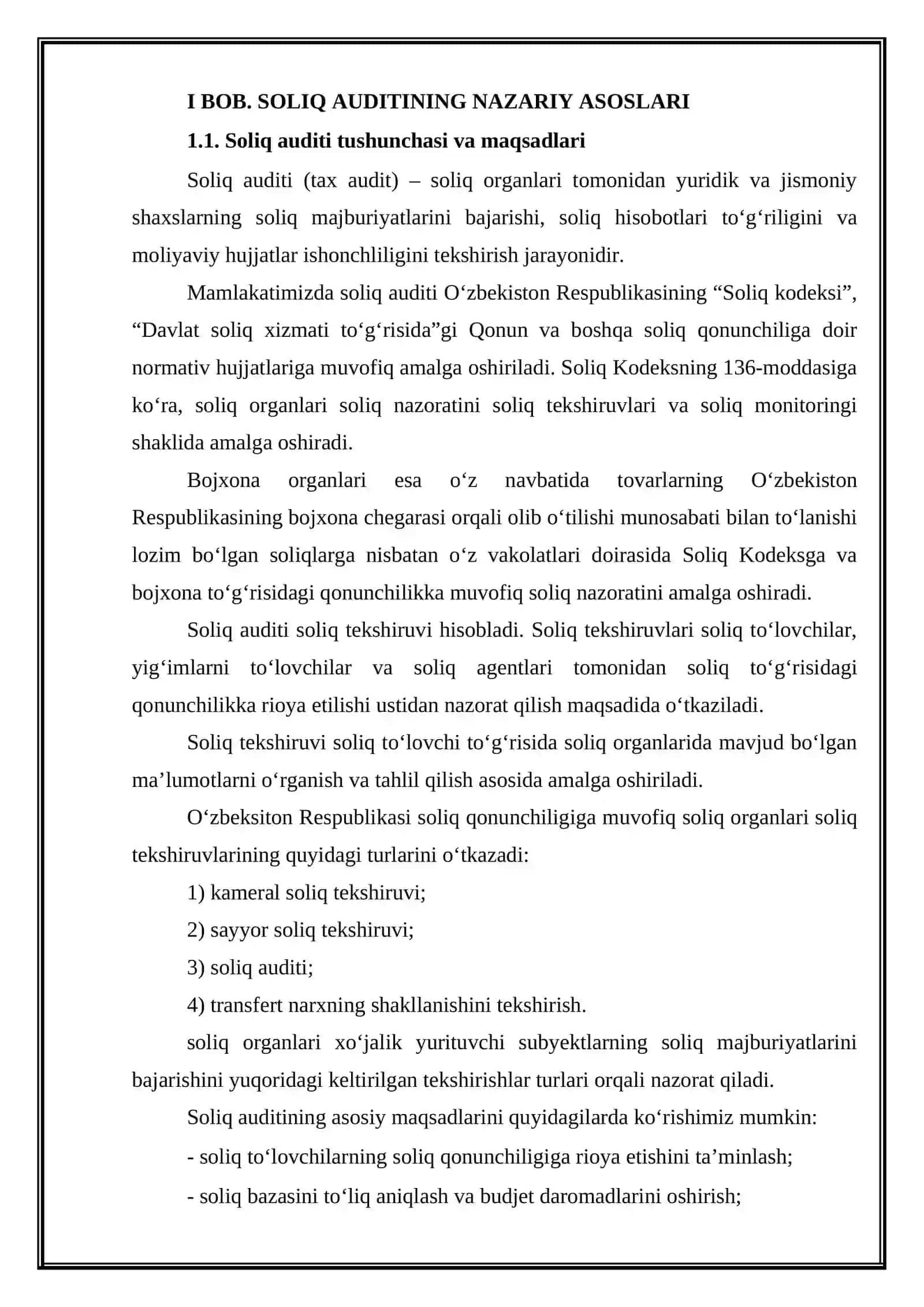 Soliq auditi natijalarini rasmiylashtirishning o‘ziga xos jihatlari 3
