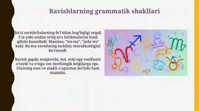 Ravishlarning grammatik shakllari 3
