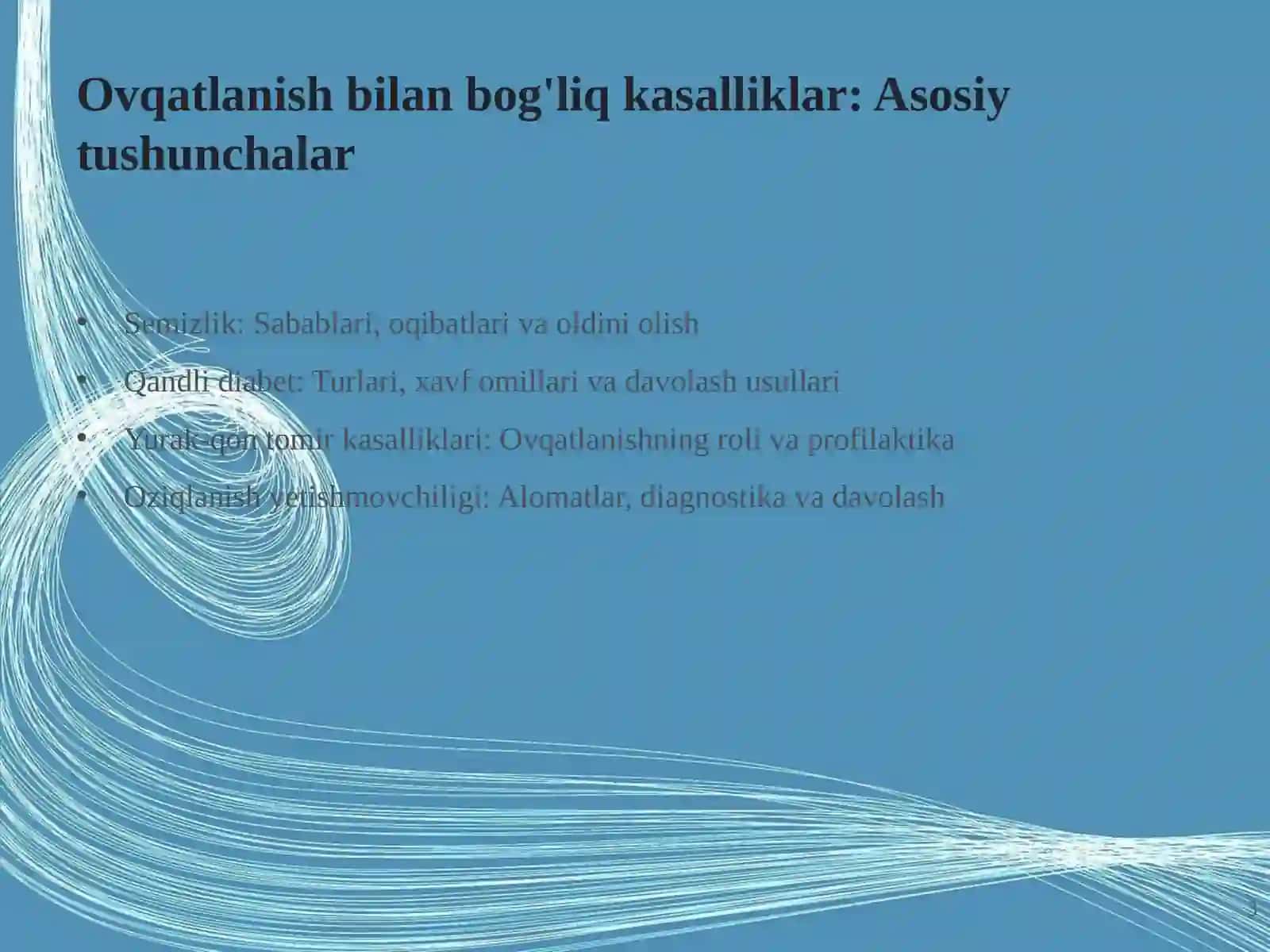 Ovqatlanish va tashqi muhit omillari bilan bog'liq kasalliklar: Oldini olish va boshqarish 3
