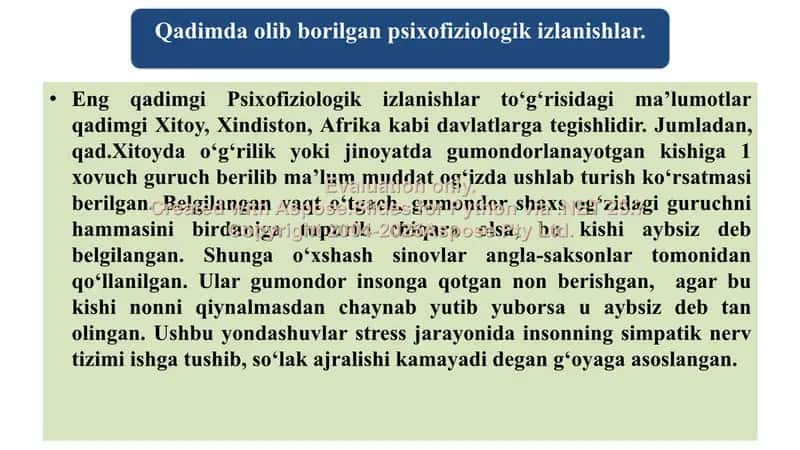 Psixofiziologiya fani nimani oʻrgatadi 3