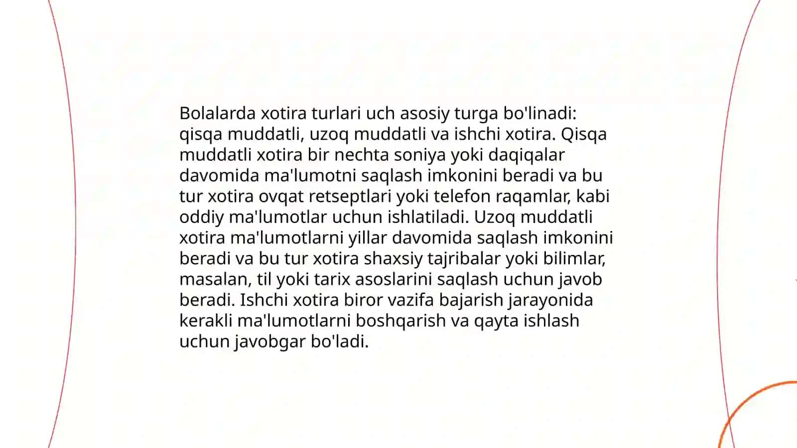 Bolalarda Xotiraning rivojlanishi 3