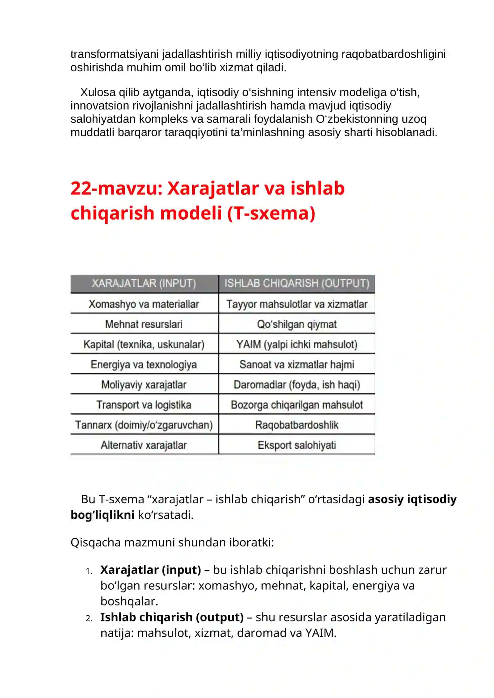 Iqtisodiy o‘sish turlari va O‘zbekistonning iqtisodiy salohiyati (ESSE) 3