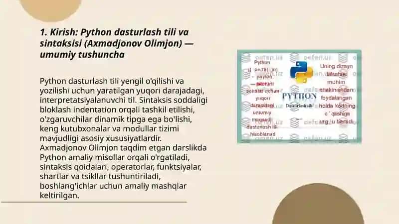 Python dasturlash tili va sintaksisi 3