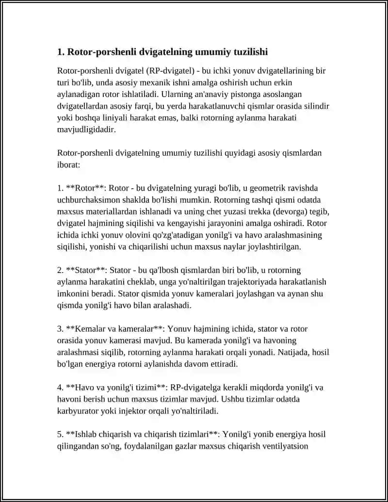 ROTOR-PORSHENLI DVIGATELNING TUZILISHI, ISHLASHI 3