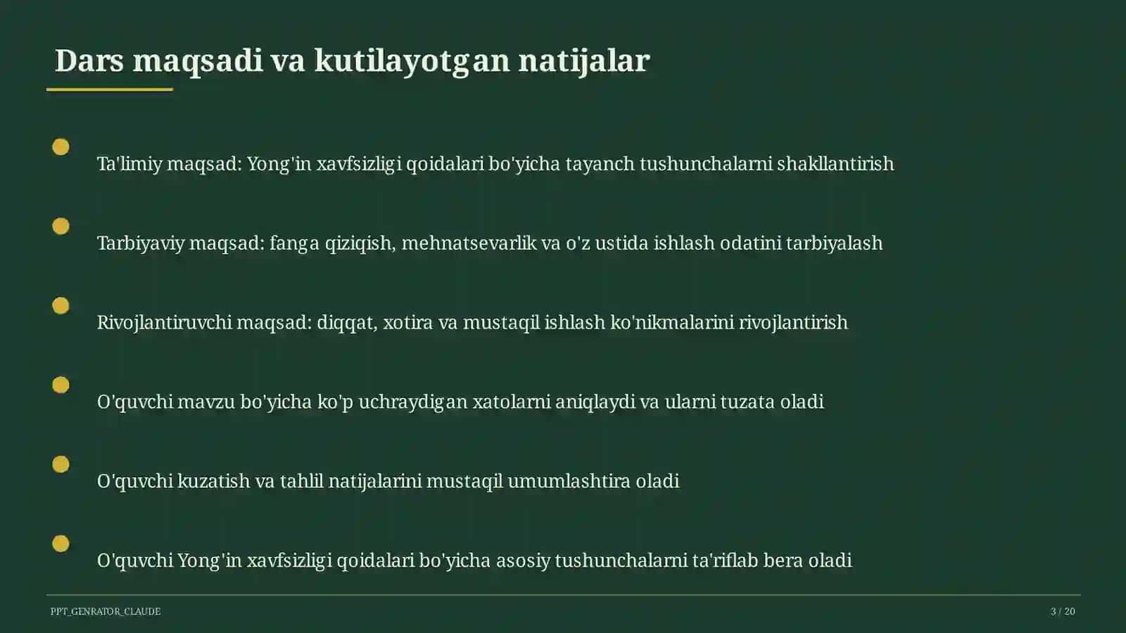 Yong'in xavfsizligi qoidalari 3
