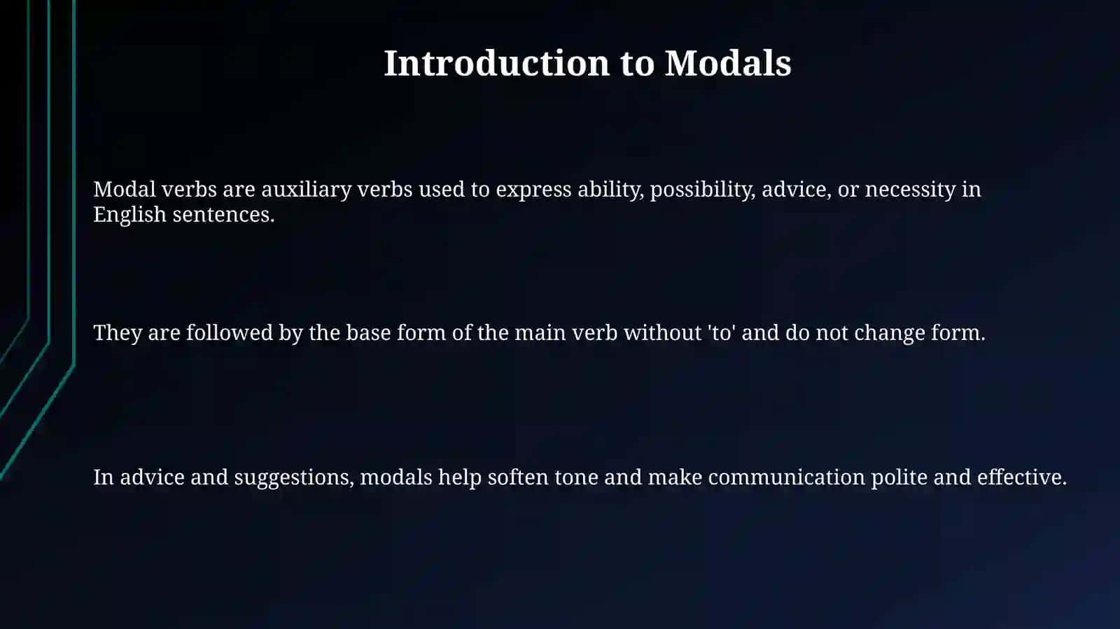 Modals for advices and suggestions 3