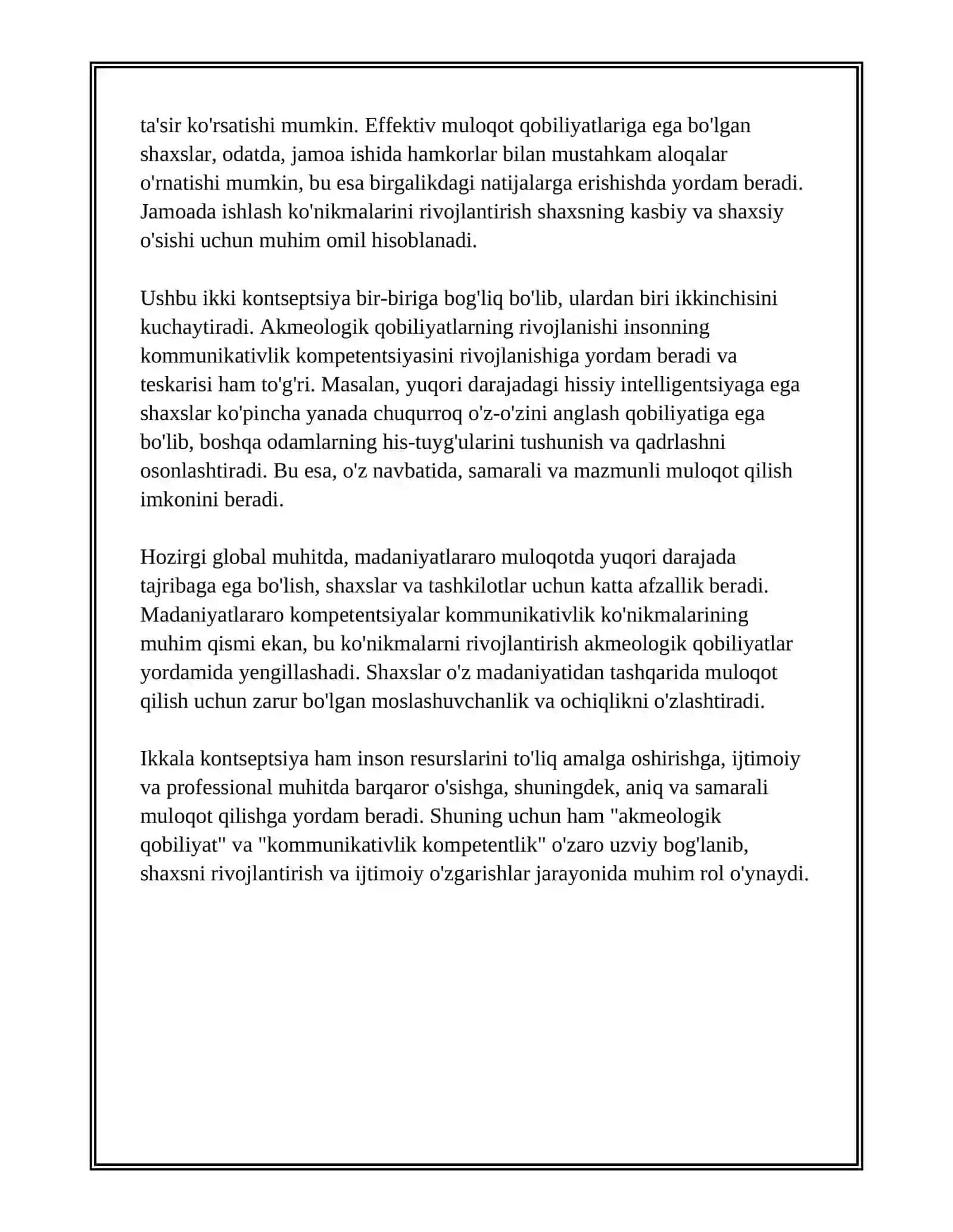 AKMEOLOGIK QOBILIYAT. KOMMUNIKATIVLIK KOMPETENTLIK 3