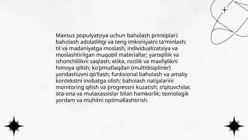 Maxsus populatsiya uchun testlar 3