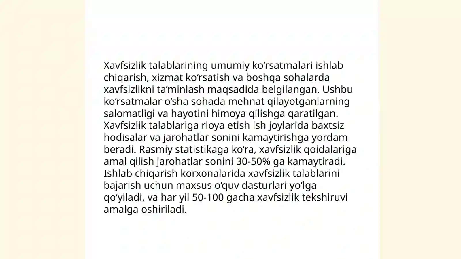 Korxona labaratoriyasi texnik materiallarga quyilgan talablar 3