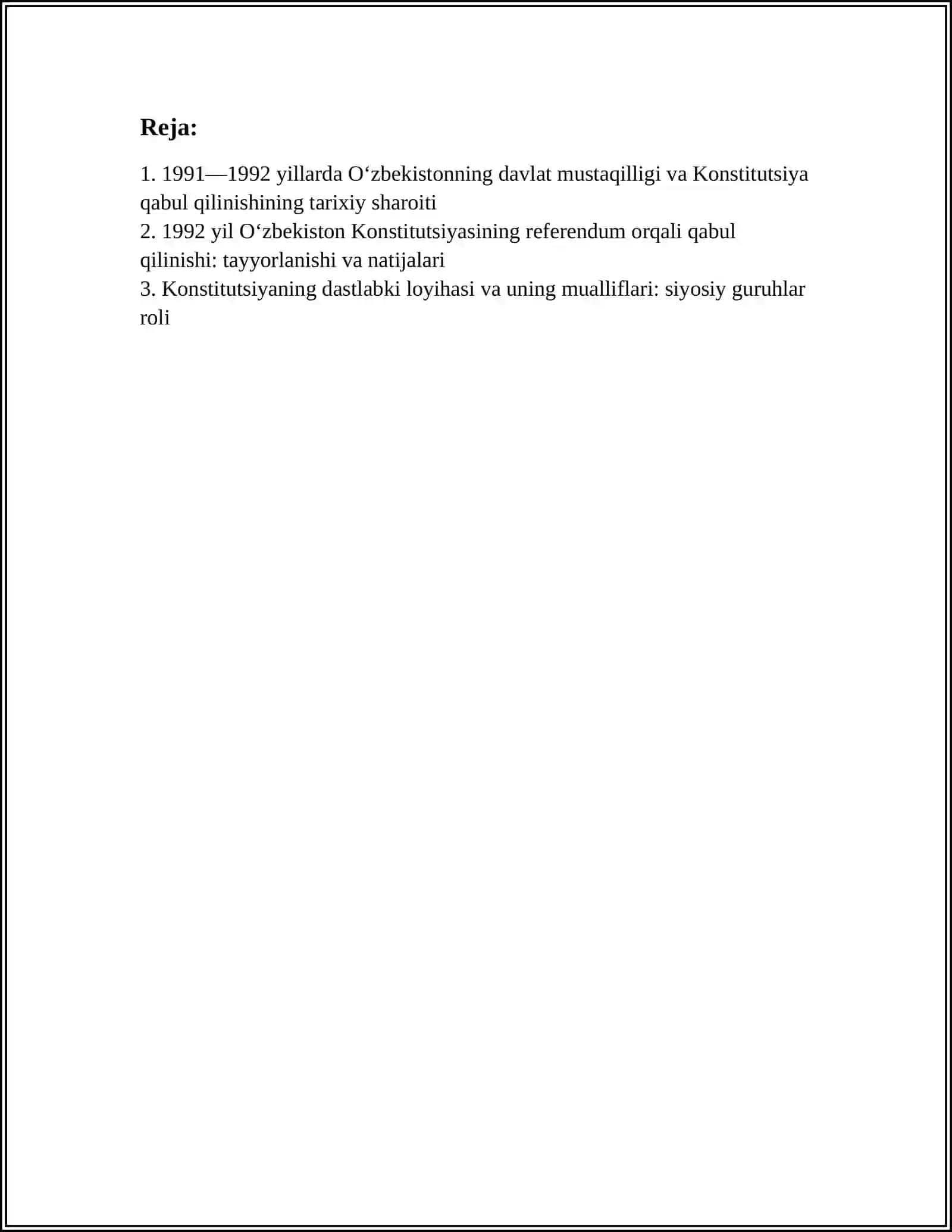 O‘ZBEKISTON RESPUBLIKASINING KONSTITUTSIYASI QABUL QILINISHI TARIXI (1991-2025) 3