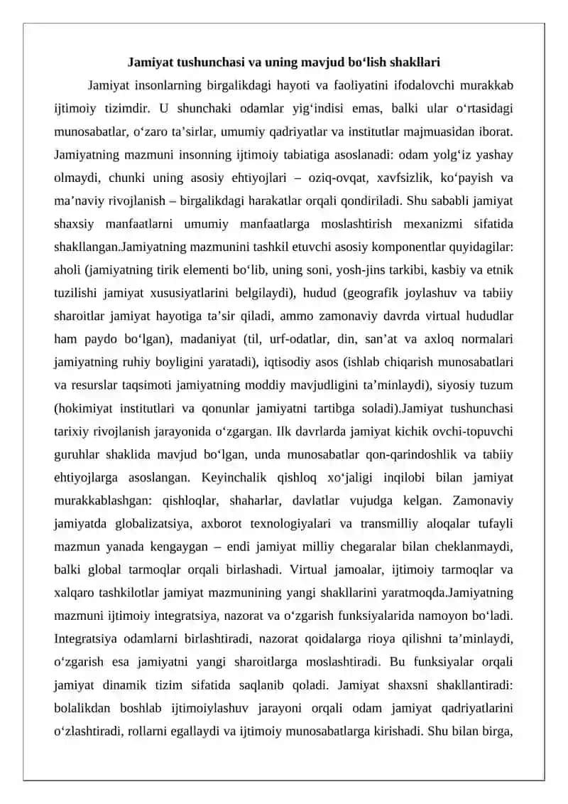Jamiyat mavjud bo‘lishi shakllarining xilma-xilligi 3