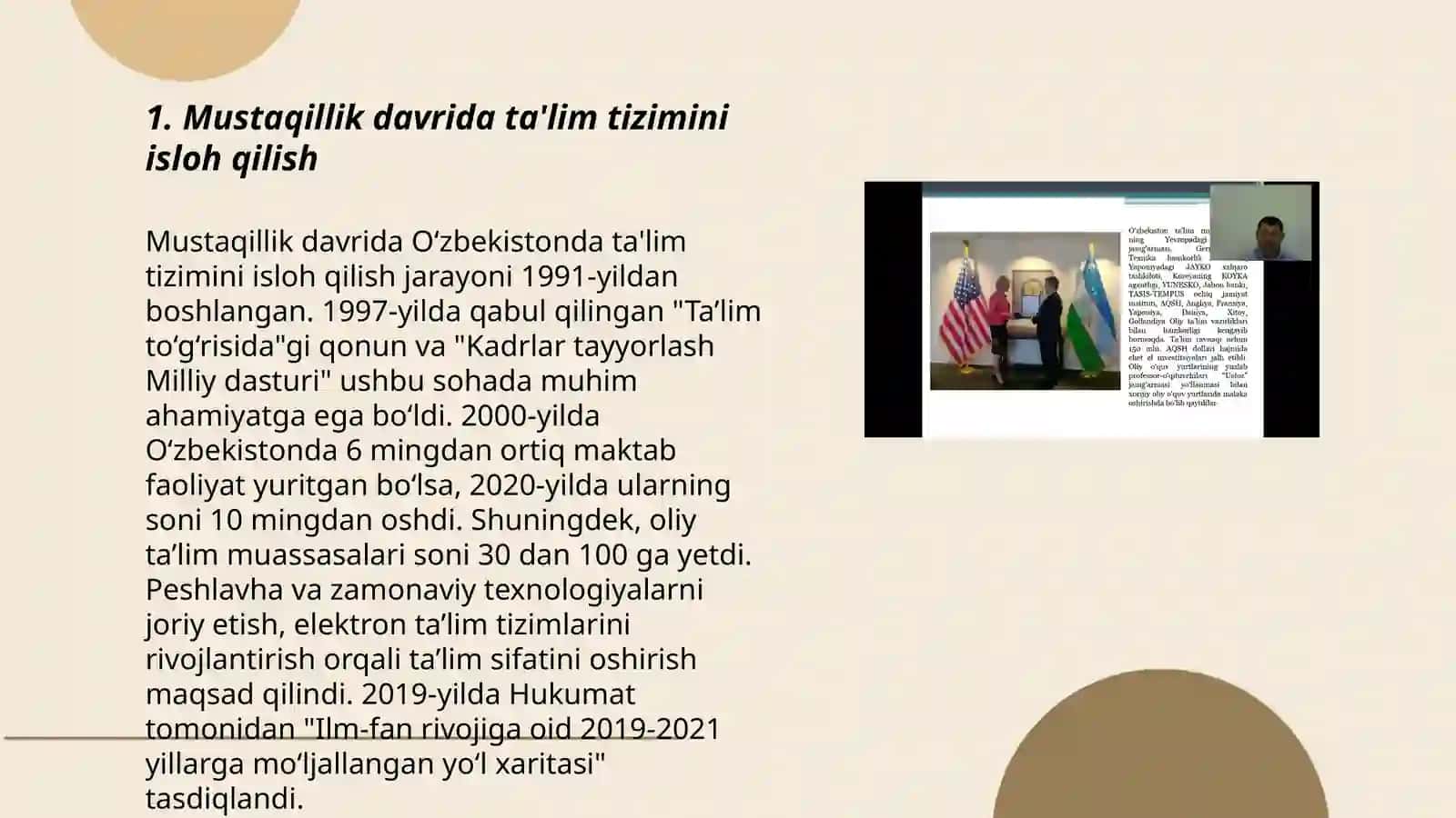 Oʻzbekiston respublikasida talim sohasida amalga oshirilgan islohotlar 3