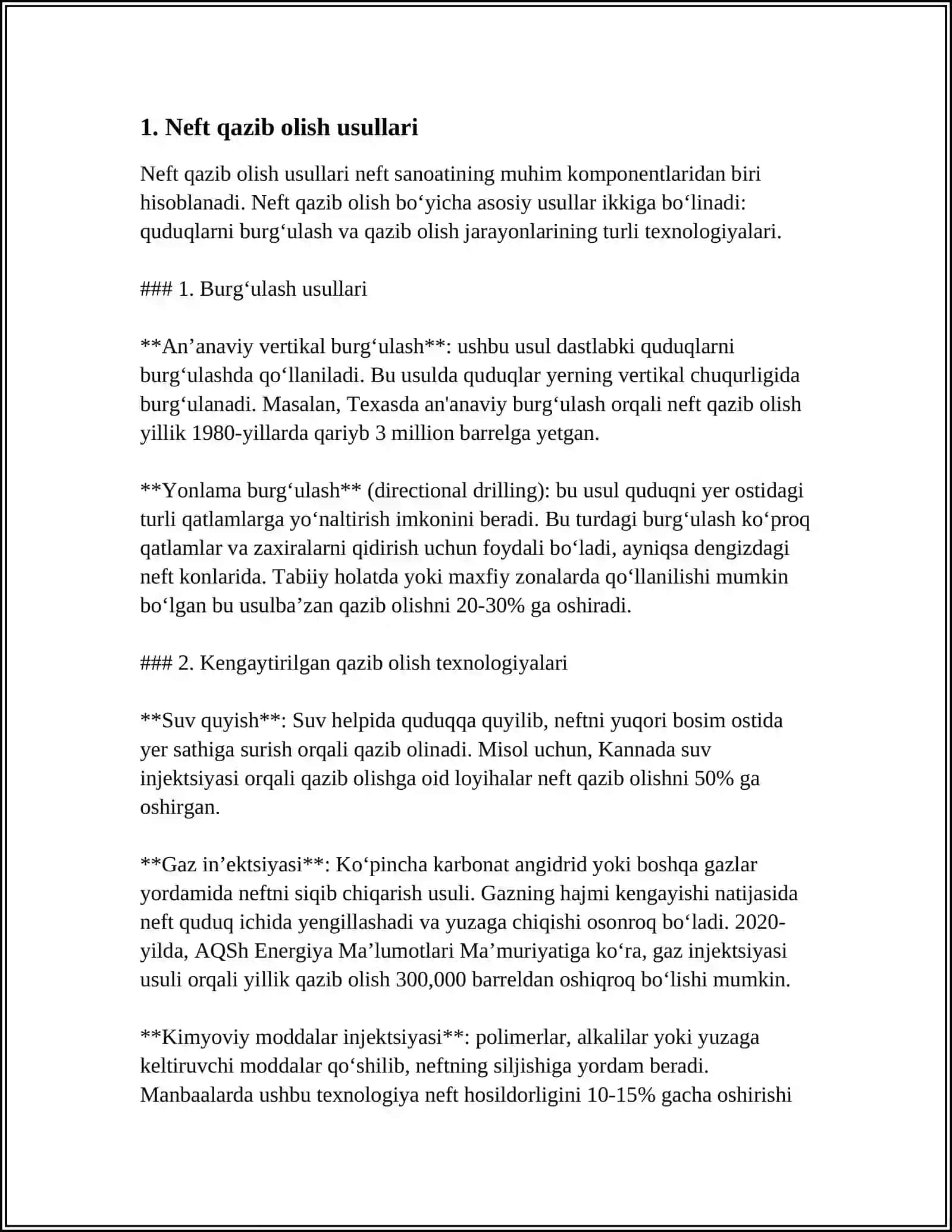 NEFT ZAXIRALARINI TULIQ CHIQARIB OLISH TAXLIL QILISH 3