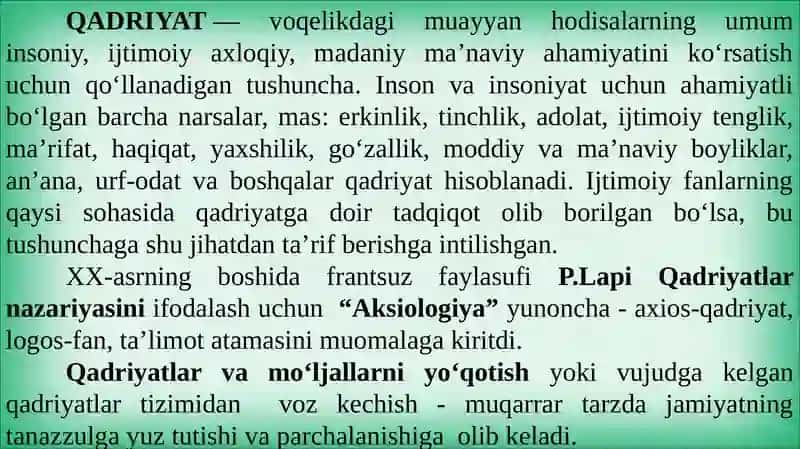 QADRIYATLAR FALSAFASI (AKSIOLOGYIA) 3