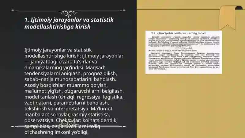Ijtimoiy jarayonlarni statistik modellashtirish 3