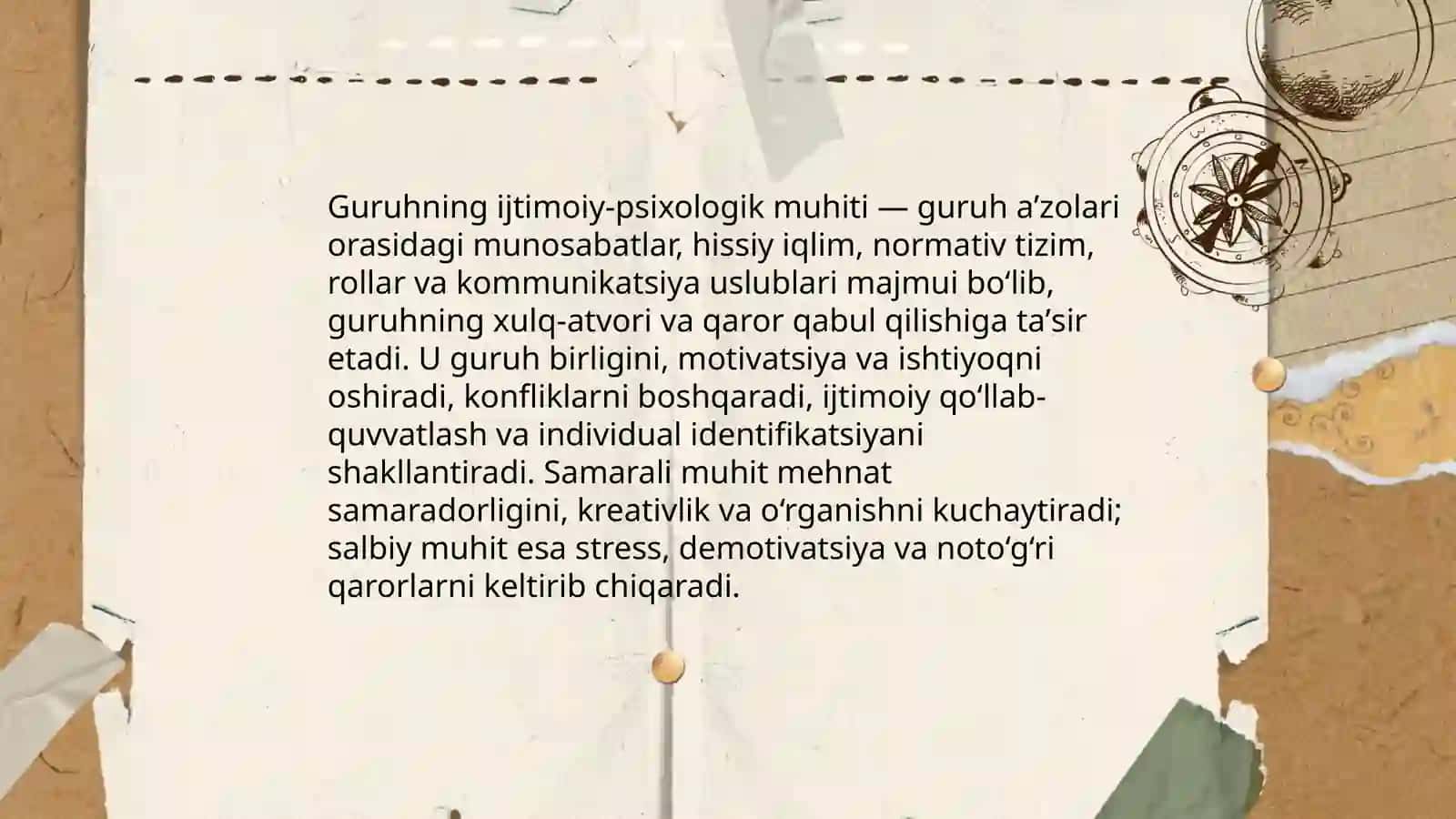 Guruhning ijtimoiy psixologik muhiti 3