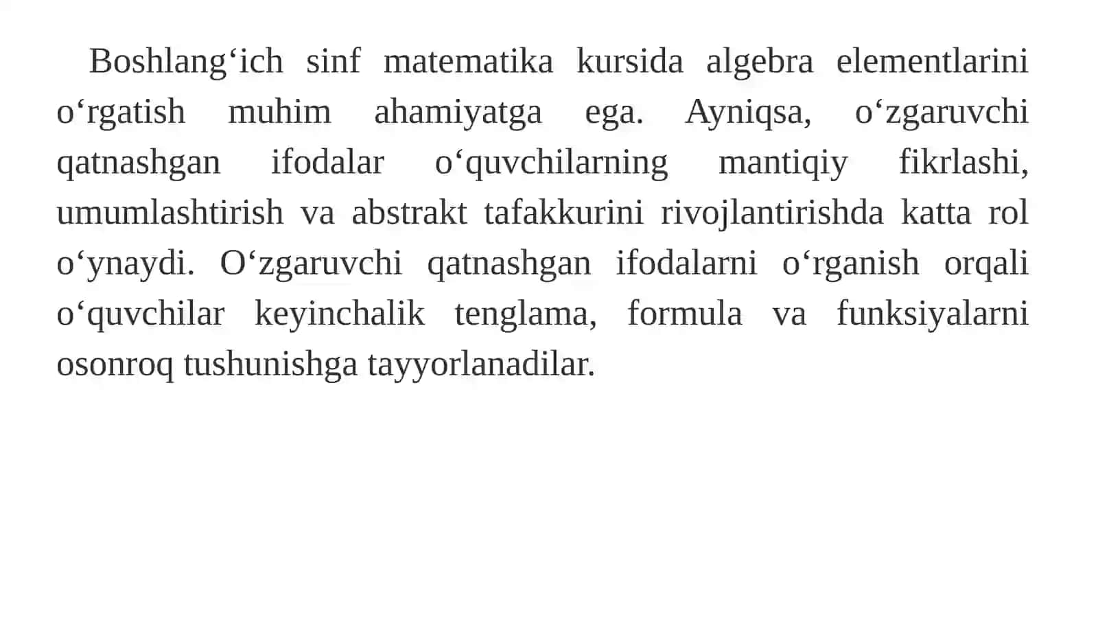 O'zgaruvchi qatnashgan ifoda 3