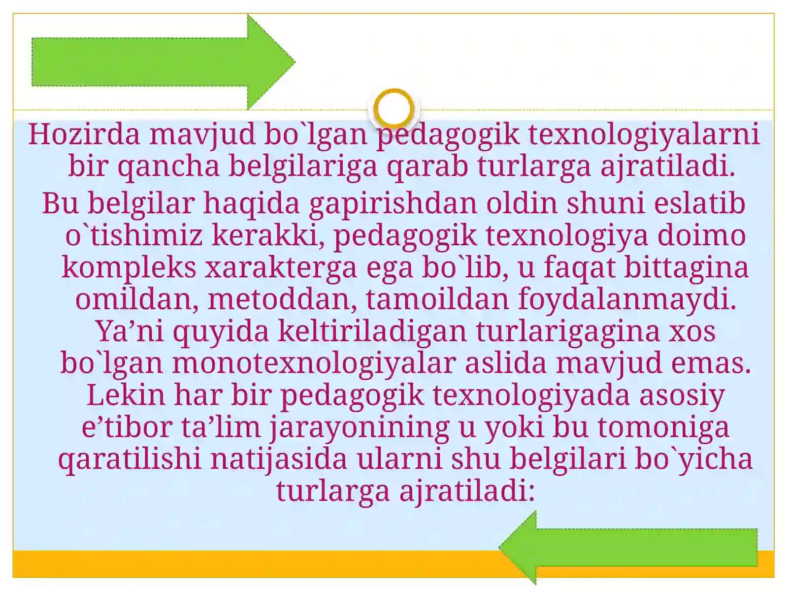 Pedagogik texnologiya turlari va innovatsion texnologiyalar 3