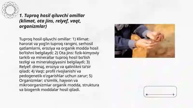 Tuproq tasnifi, tarqalish qonunyatlari 3
