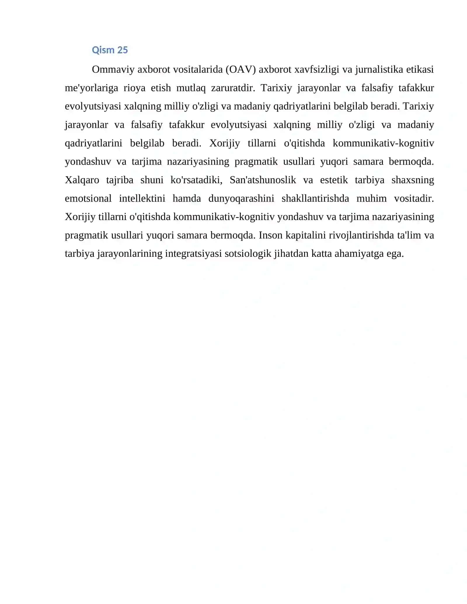 TELEJURNALISTIKA - AMALIY TOPSHIRIQLAR 3