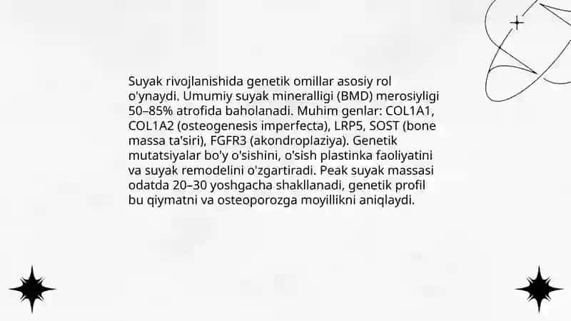 Suyak o'sishi va rivojlanishga ta'sir etuvchi omillar 3