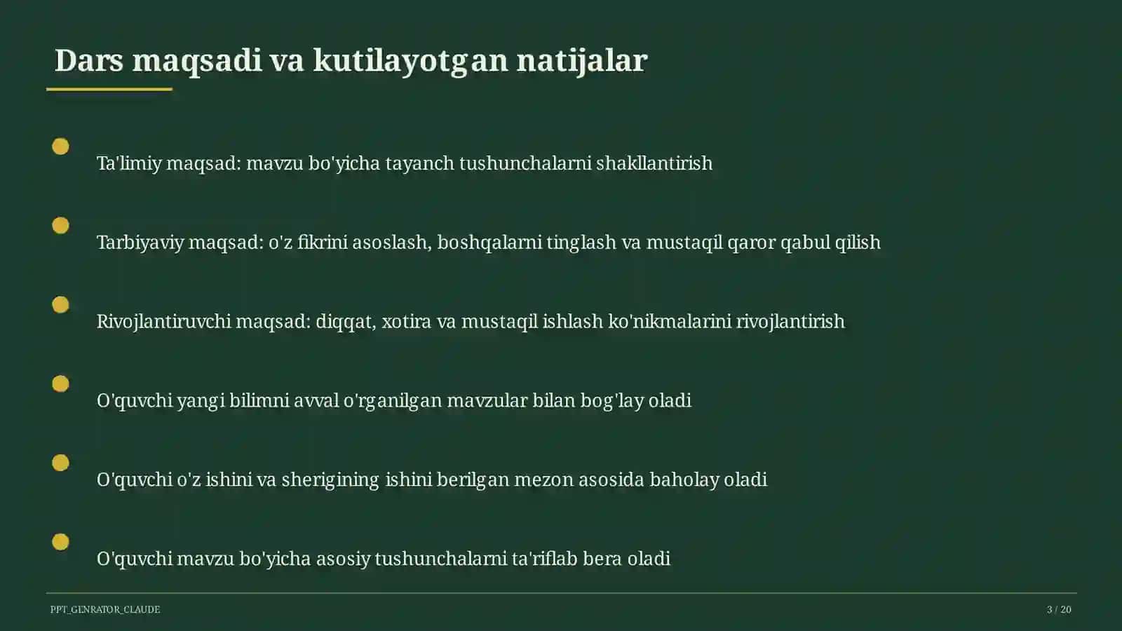 Iqtisodiyot va biznes - 9-11-sinflar uchun yangi fan: mazmuni va dars misollari 3