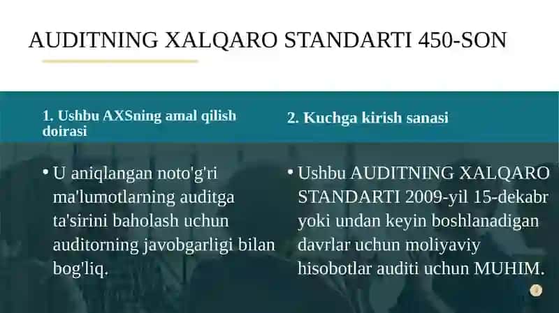 AUDITNING XALQARO STANDARTI 450-SON 3