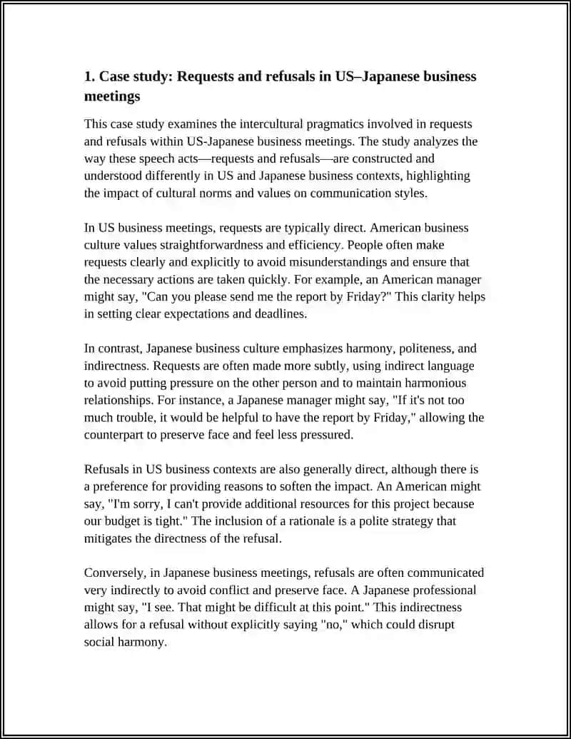 INTERCULTURAL PRAGMATICS CASE STUDY 3