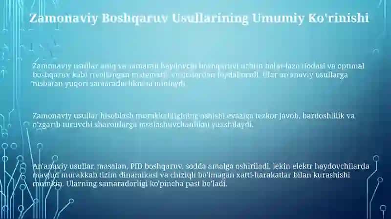 Elektr yuritmalarni boshqarishning ananviy va zamonaviy usullari solishtirish 3