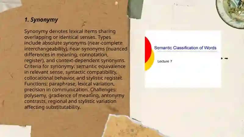 Semantic classification of words 3
