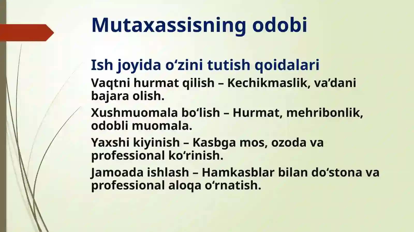 Mutaxassisning odobi va nutqi 3