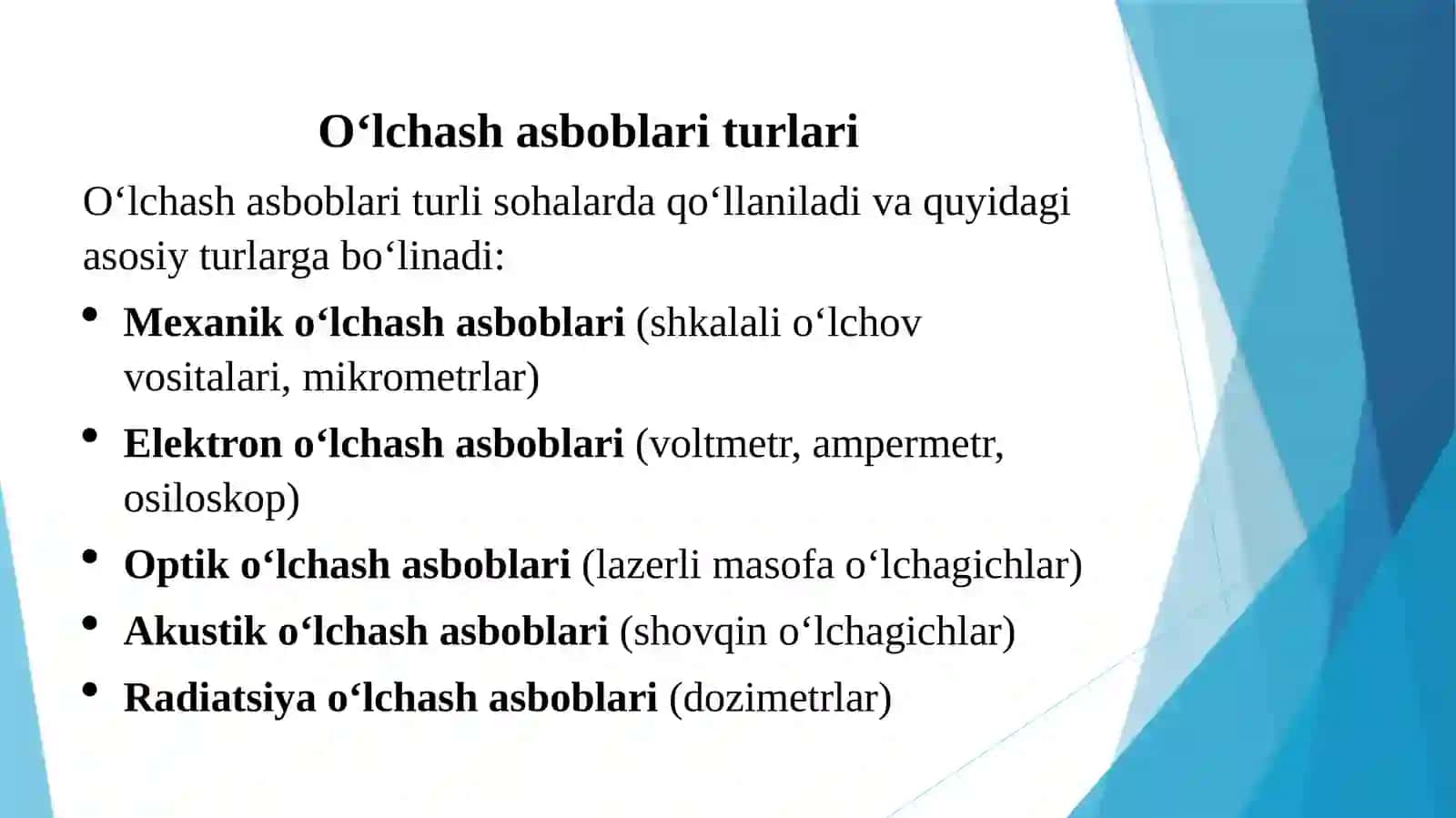 Metrologiya bo‘limiga oid: xalqarobirliklar tizimi 3
