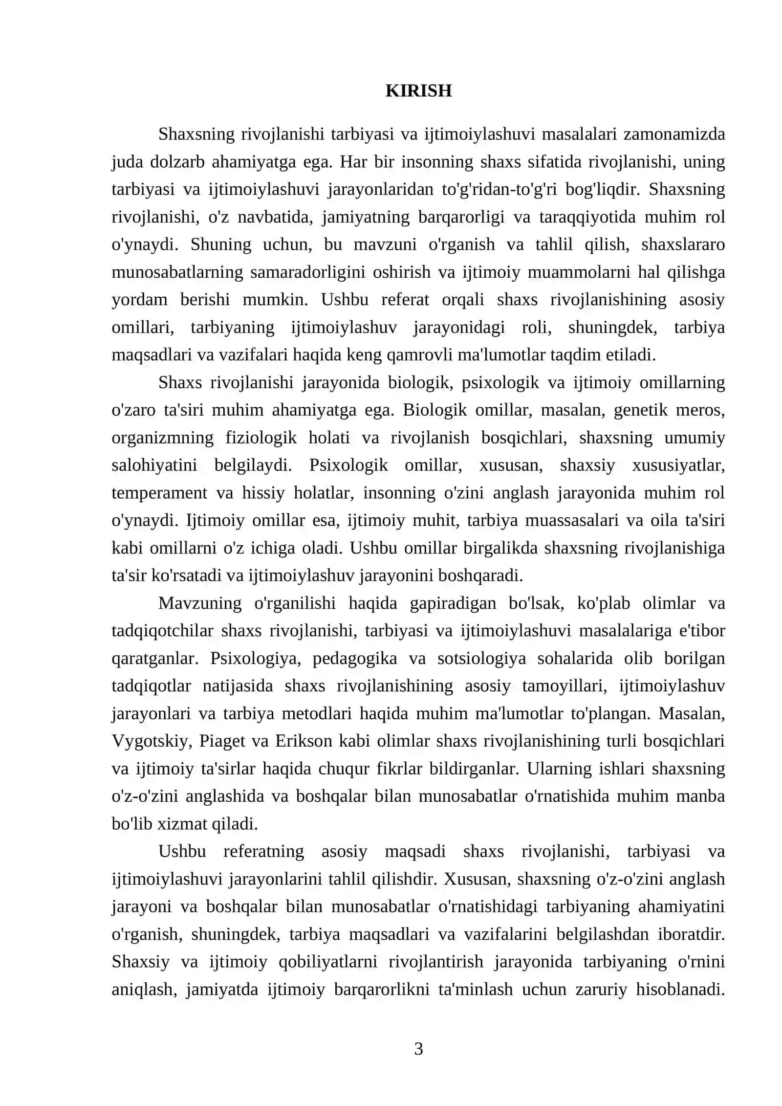 Shaxsning rivojlanishi tarbiyasi va ijtimoiylashuvi tarbiya maqsadi va vazifasi 3