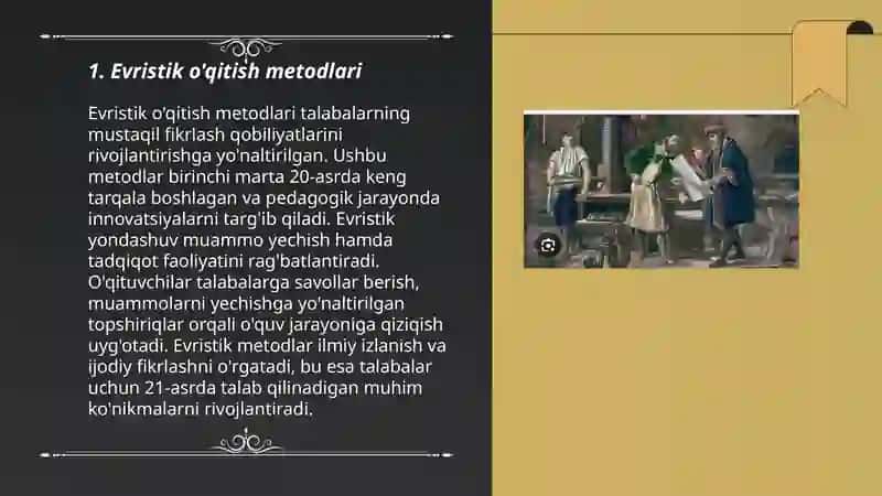 Evristik o'qitish va o'z o'zini ijodiy rivojlantirish metodikalari 3