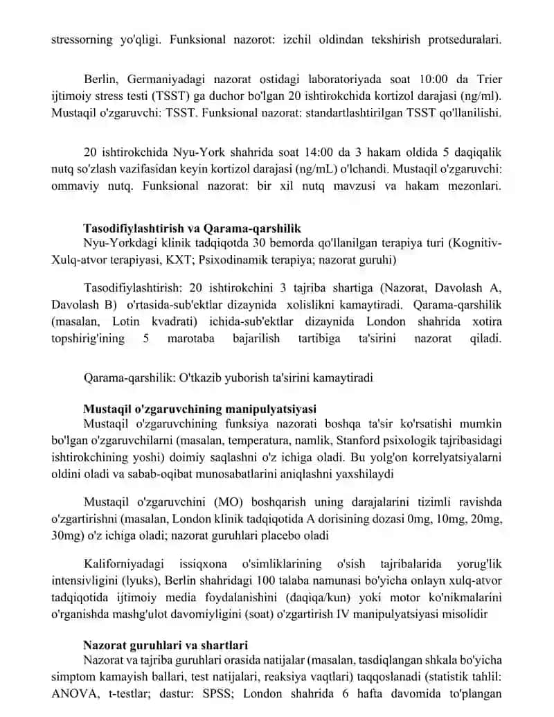 Mustaqil o'zgaruvchi tushunchasi va uning funksional nazorati 3