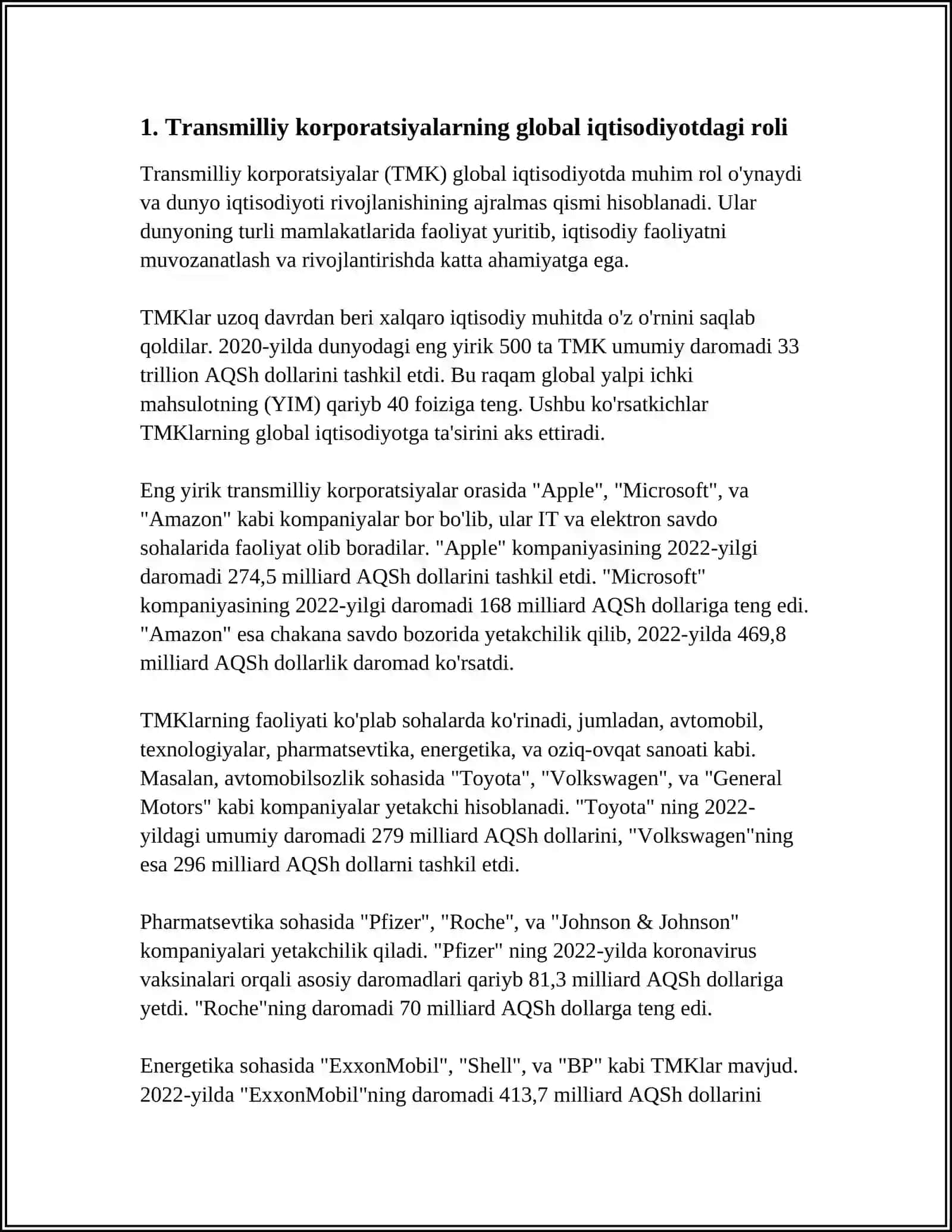 GLOBALLASHUV SHAROITIDA TRANSMILLIY KORPORATSIYALAR 3