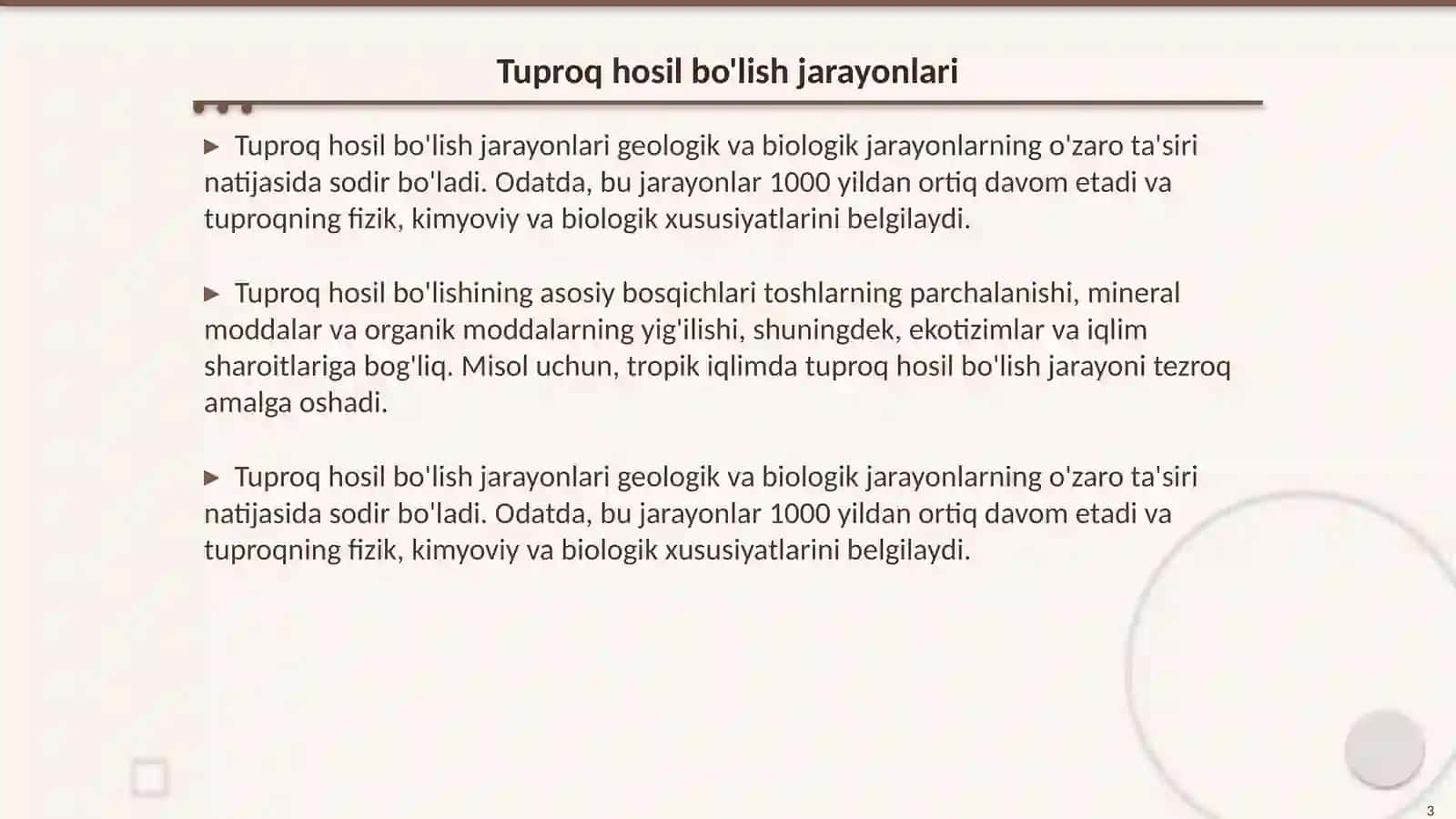 Ho'sil bo'lish jarayonlari 3