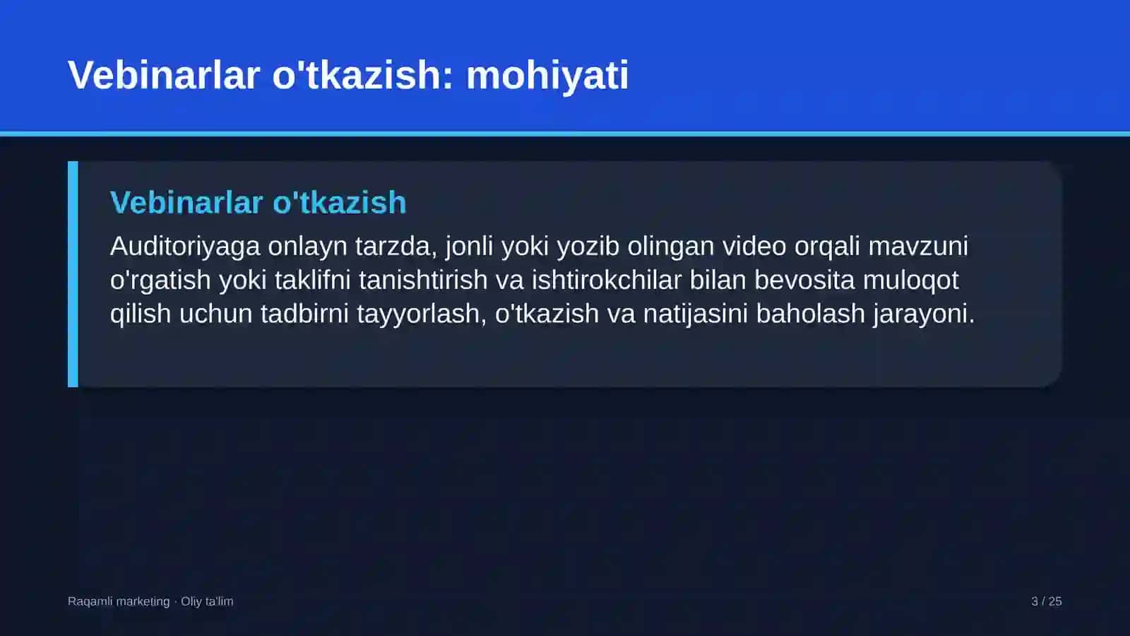 Korporativ axborot tizimlarida vebinarlar o'tkazish 3